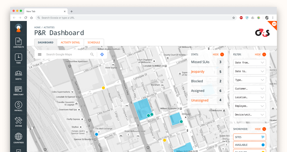 Now users could see on specially created maps where people were and their routes