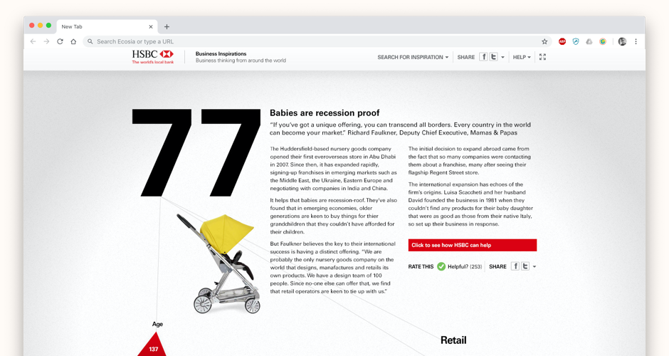 A fully immersive and animated experience allowed the user to create a journey of content of their own