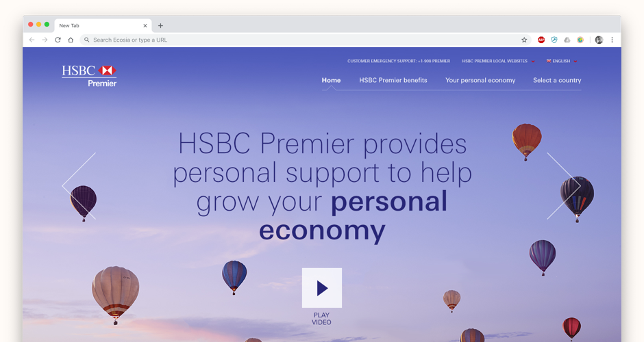 A bold approach to the UI was used to create a parallax based on the brand photography
