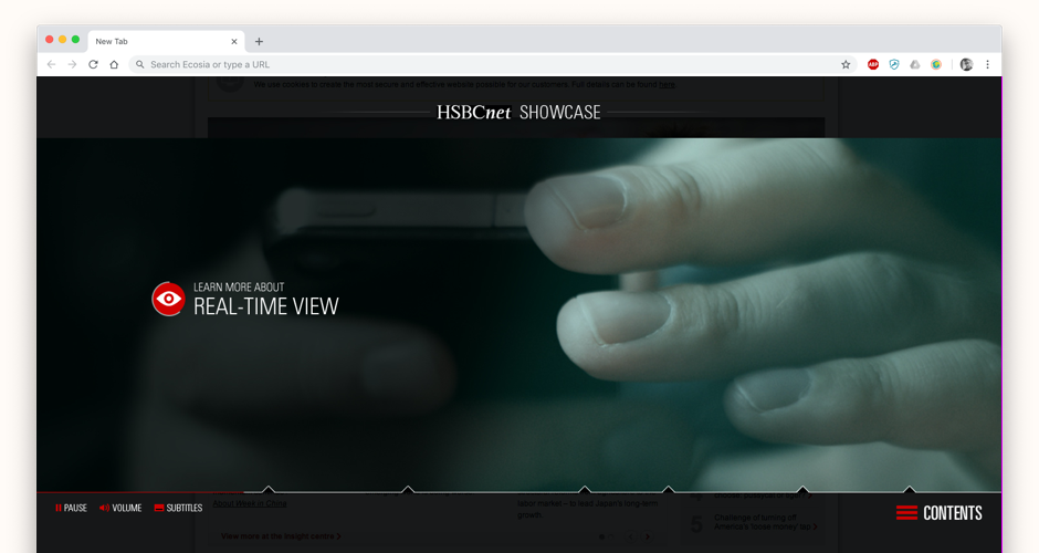 At key points the video would slow and a moment of interaction was presented