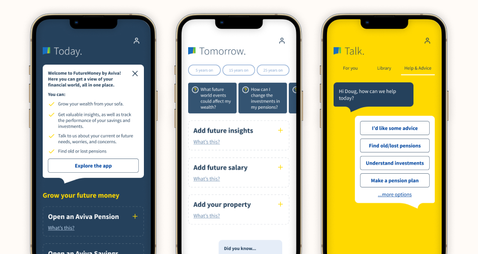Top level user screens