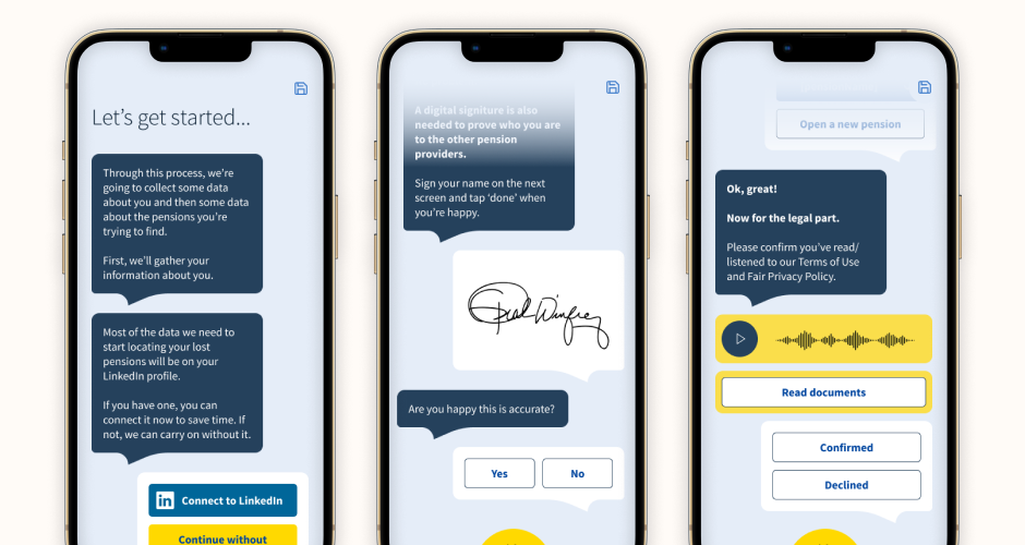 Further chat UI screens