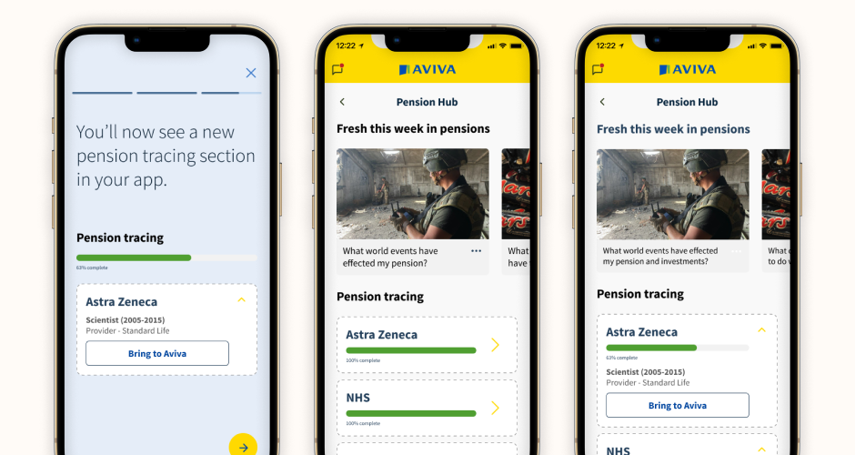 Consolidated pension dashboard